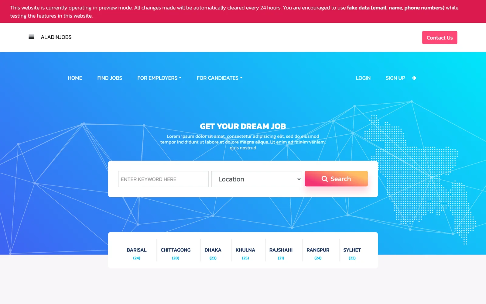 Screenshot of AladinJobs