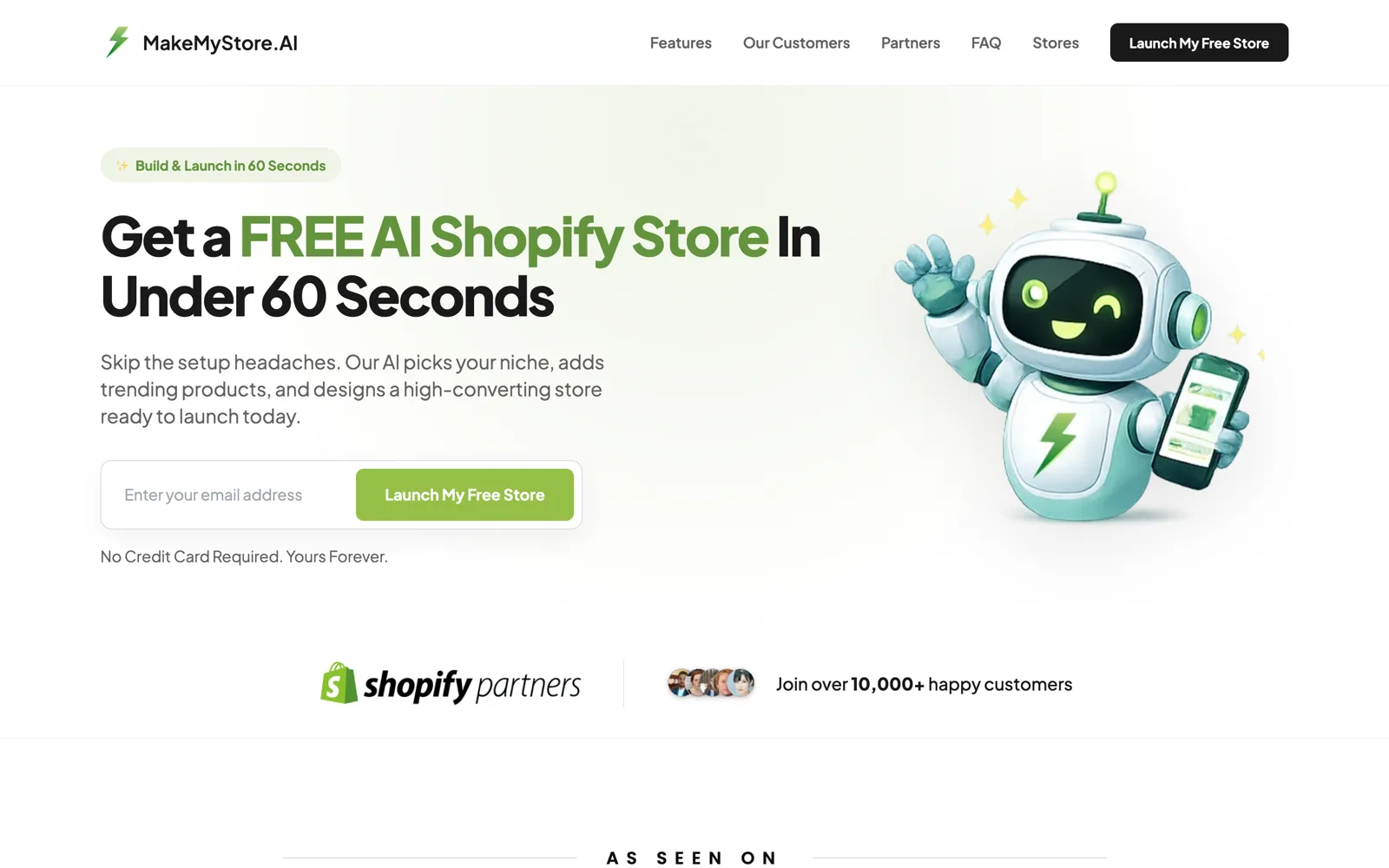 Screenshot of MakeMyStore.ai